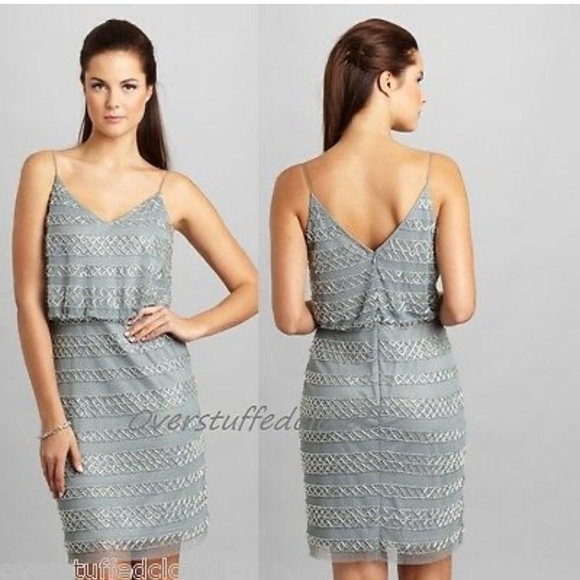 Adrianna Papell Dresses & Skirts - Adrianna Papell beaded slate blouson dress